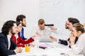 Young caucasian business man looking depressed and worried from work at meeting Royalty Free Stock Photo