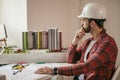 Young caucasian engineer in office Royalty Free Stock Photo