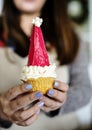 Young Caucasian girl enjoying Christmas holiday Royalty Free Stock Photo