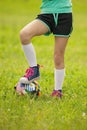 Girl playing soccer Royalty Free Stock Photo