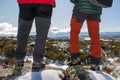 YOUNG CAUCASIAN MEN EQUIPPED WITH MOUNTAIN CLOTHES