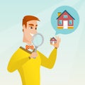 Young caucasian man looking for a house. Royalty Free Stock Photo