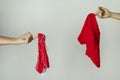 Red panties and red underpants Royalty Free Stock Photo