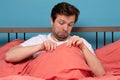 Young caucasian man worrying about his penis and erection failure Royalty Free Stock Photo