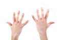 Young caucasian teenage boy close up of hands Royalty Free Stock Photo