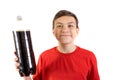 Young caucasian teenage boy drinking cola Royalty Free Stock Photo