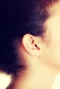 Young caucasian woman ear. Royalty Free Stock Photo