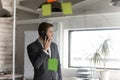 Young ceo executive manager holding mobile phone business call. Royalty Free Stock Photo