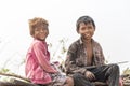 Young Charcoal gatherers near Siem Reap