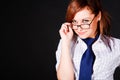 Young charming girl in white blouse Royalty Free Stock Photo