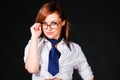 Young charming girl in white blouse Royalty Free Stock Photo