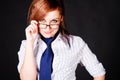 Young charming girl in white bouse Royalty Free Stock Photo