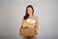 Young cheerful businesswoman celebrating after quitting her job Royalty Free Stock Photo