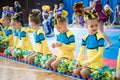 young cheerleaders perform at the city cheerleading championship