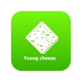 Young cheese icon green vector