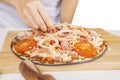 Young chef cooking pizza Royalty Free Stock Photo