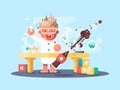 Young chemist characters Royalty Free Stock Photo