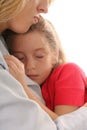 Young child asleep on mother