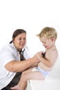 Young child by doctor