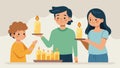 A young child proudly presents their handdipped beeswax candles to their family having learned the craft from their Royalty Free Stock Photo