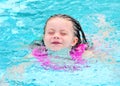 Young child swimming in pool Royalty Free Stock Photo