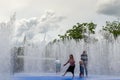 Young children enjoying the hot summer weather in London Royalty Free Stock Photo