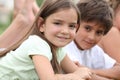 Young children in a park