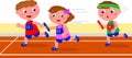 Young children runners relay competition vector