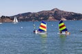 Young Children Sailing Small Boats Sausalito California In Bay