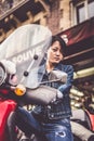 Young Chinese Female On Scooter Royalty Free Stock Photo