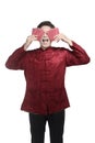 Young chinese man in cheongsam suit Royalty Free Stock Photo