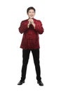 Young chinese man in cheongsam suit Royalty Free Stock Photo