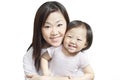 Young chinese mother with baby girl