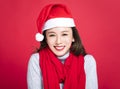 Christmas woman wearing santa hat and smiling Royalty Free Stock Photo
