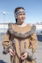 Young Chukchi girl in folk dress Royalty Free Stock Photo