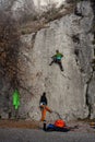 Young Climbers Getting Ready Royalty Free Stock Photo