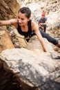 Young Climbers Rock Climbing Royalty Free Stock Photo