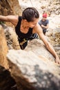 Young Climbers Rock Climbing Royalty Free Stock Photo