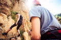 Young Climbers Rock Climbing Royalty Free Stock Photo