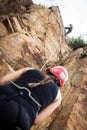 Young Climbers Rock Climbing Royalty Free Stock Photo