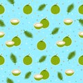 Young coconut seamless pattern background