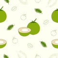 Young coconut seamless pattern background