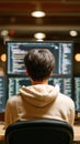 Young Coder Working on Programming Task at Modern Workspace Royalty Free Stock Photo