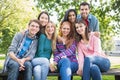 Young college students in the park