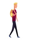 Young college or university student with backpack. Study, education, back to school, knowledge concept. 3d vector people
