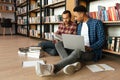 Young concentrated two african men students Royalty Free Stock Photo