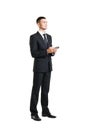 Young and confident business man with a telephone Royalty Free Stock Photo