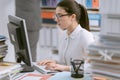 Businesswoman working in the office Royalty Free Stock Photo