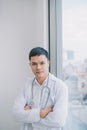 Young and confident male doctor portrait. Successful doctor career concept Royalty Free Stock Photo