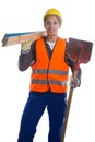 Young construction worker job isolated Royalty Free Stock Photo